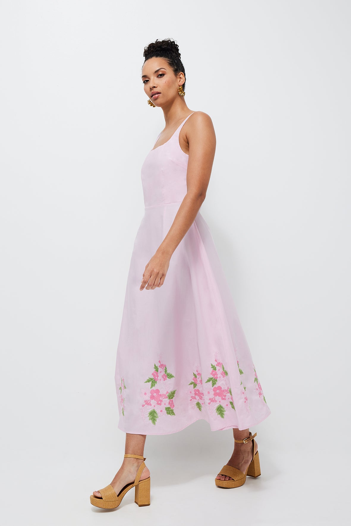 adora midi dress ADORA Watercolor V-Neck Midi Cami Dress Moonlit Mauve / L