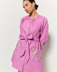 Fanm Mon Kety Button Front Dress in Deep Plum