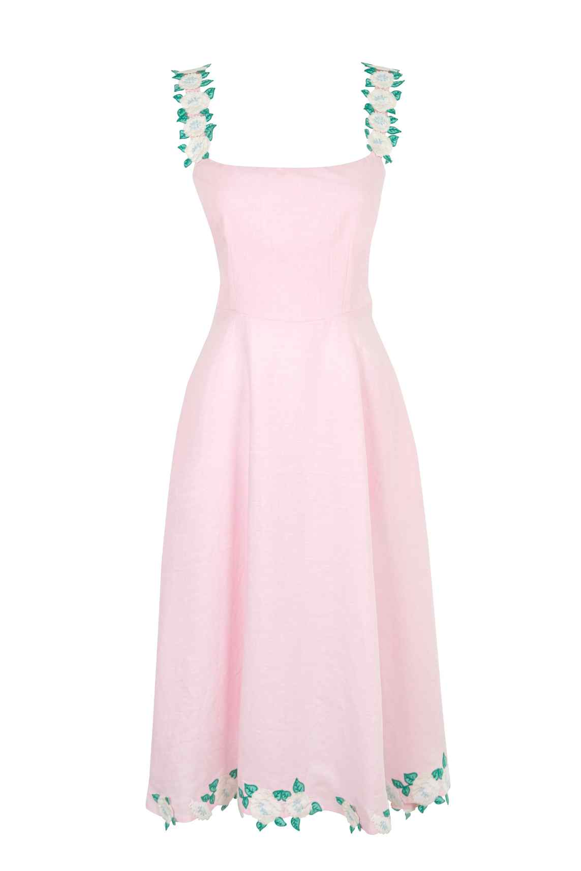 Fanm Mon x OTM Light Pink Floral Embroidered Sasha  Dress
