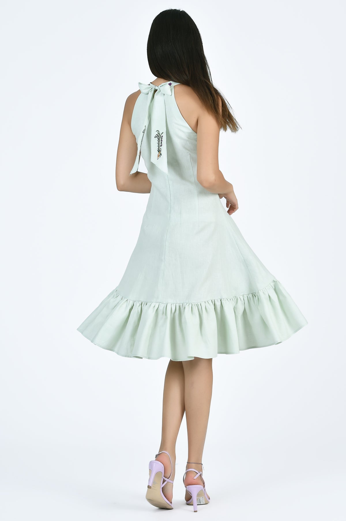 Fanm Mon Paige Dress Back with Halter Bow Detail