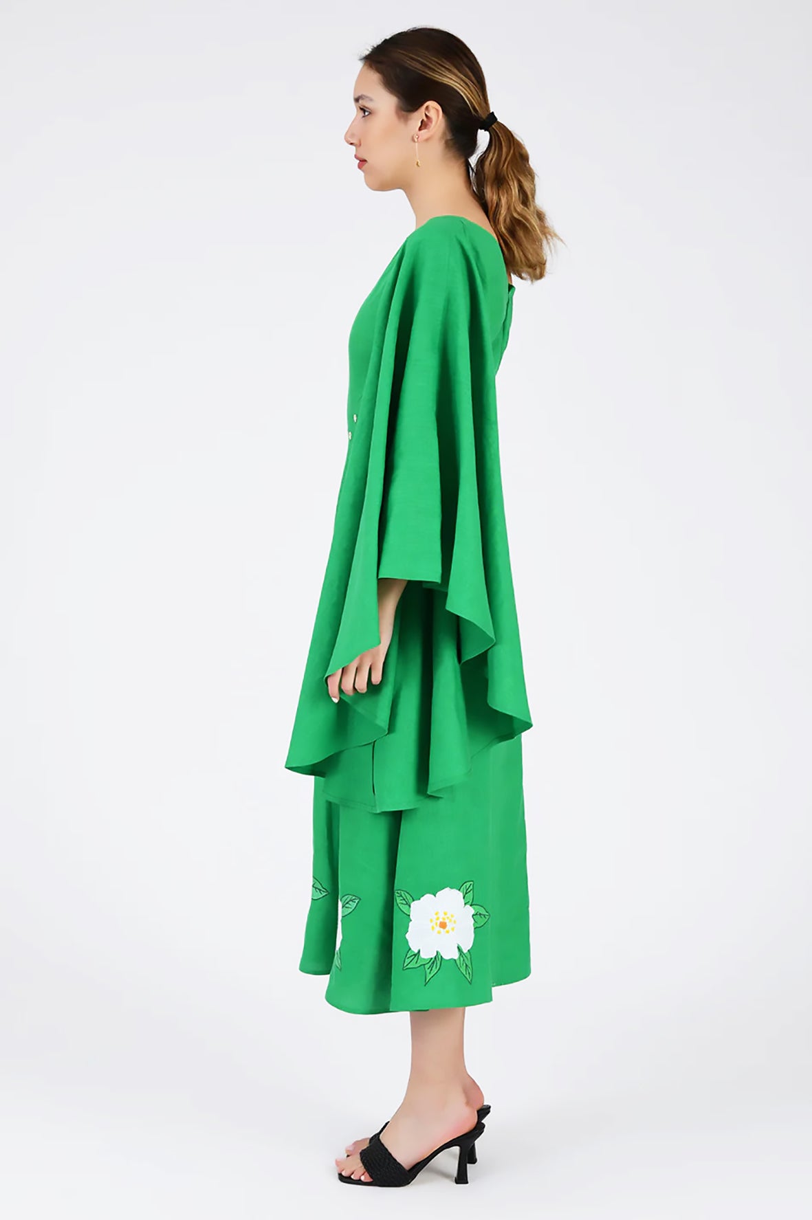 Narma Dress (Wanga Collection) Side View of Full Sleeve.