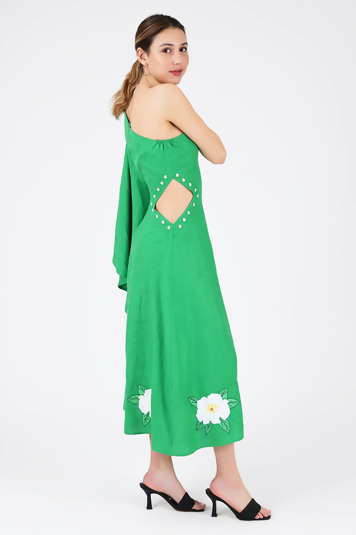 Narma Dress (Wanga Collection) Side View showcasing the side cutout.