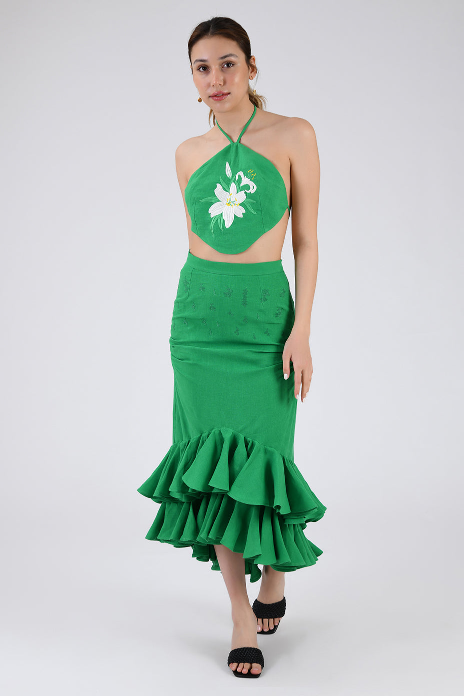 Simbi Lili Skirt Set Kelly Green Front