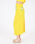 Arina Skirt (Wanga Collection) Side View in Bright Yellow