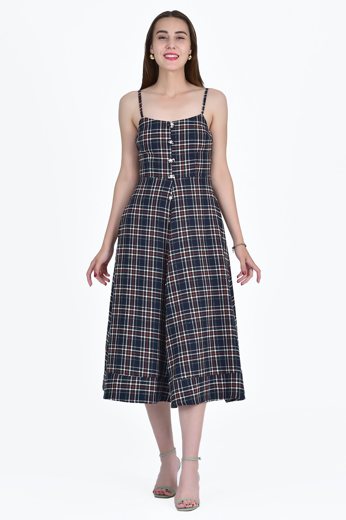 FRONT VIEW OF THE HURIYE DRESS WITH PLEAT FRONT