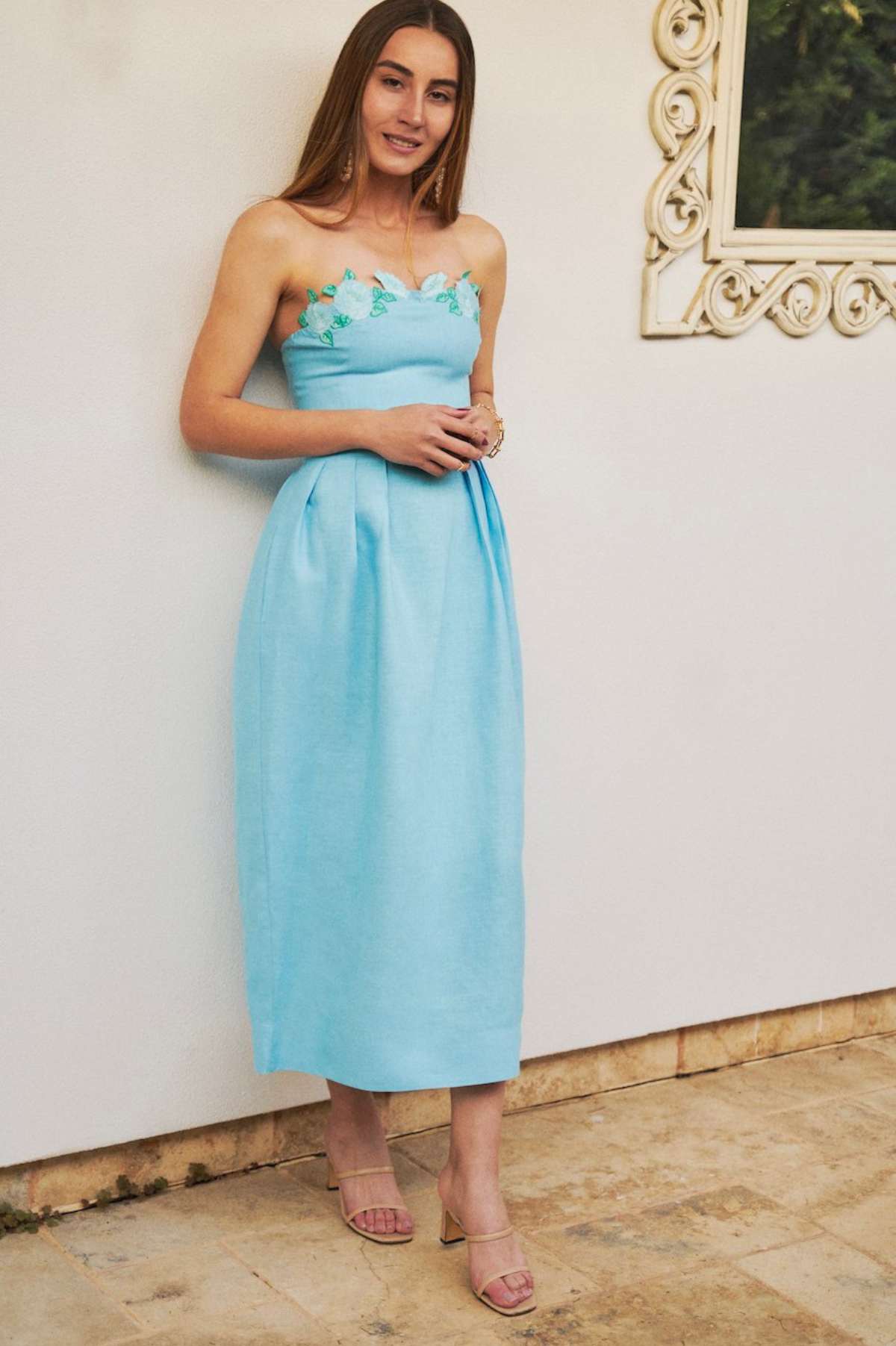 LORR Manmzel Linen Dress in Baltic Sea Blue