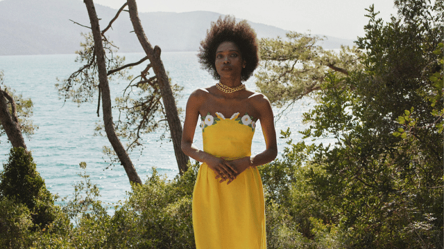 Fanm Mon LORR DRESS in Bright Yellow part of the Wanga Collection