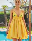 Rondal Mini Linen Dress in Golden Haze.
