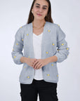 WINTER BLOOM YELLOW ROSE Cotton Cardigan