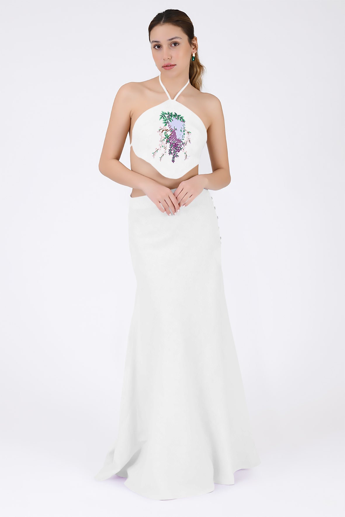 Simbi Sako Skirt Set in White