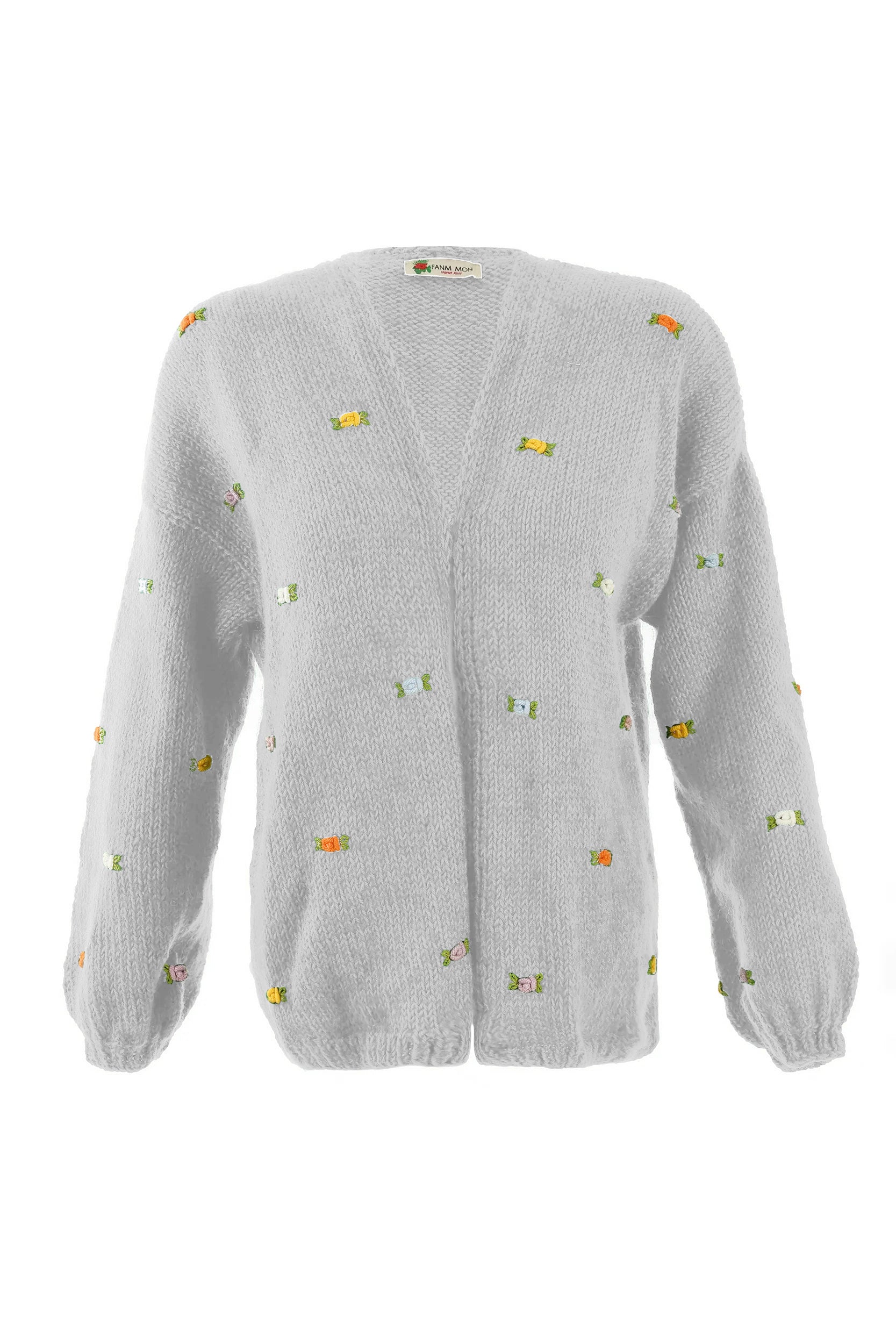 WILD FLOWERS ROSE BLOOM Wool Cardigan