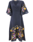 FANM MON LAJWA DRESS IN INDIGO BLUE