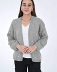 WINTER BLOOM BLUE ROSE Cotton Cardigan