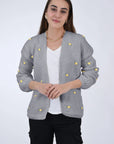 WINTER BLOOM YELLOW ROSE Cotton Cardigan