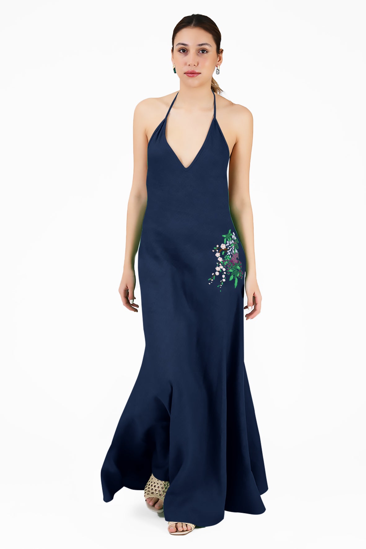 Victoria Maxi Dress From the Wanga Collection In Indigo Blue
