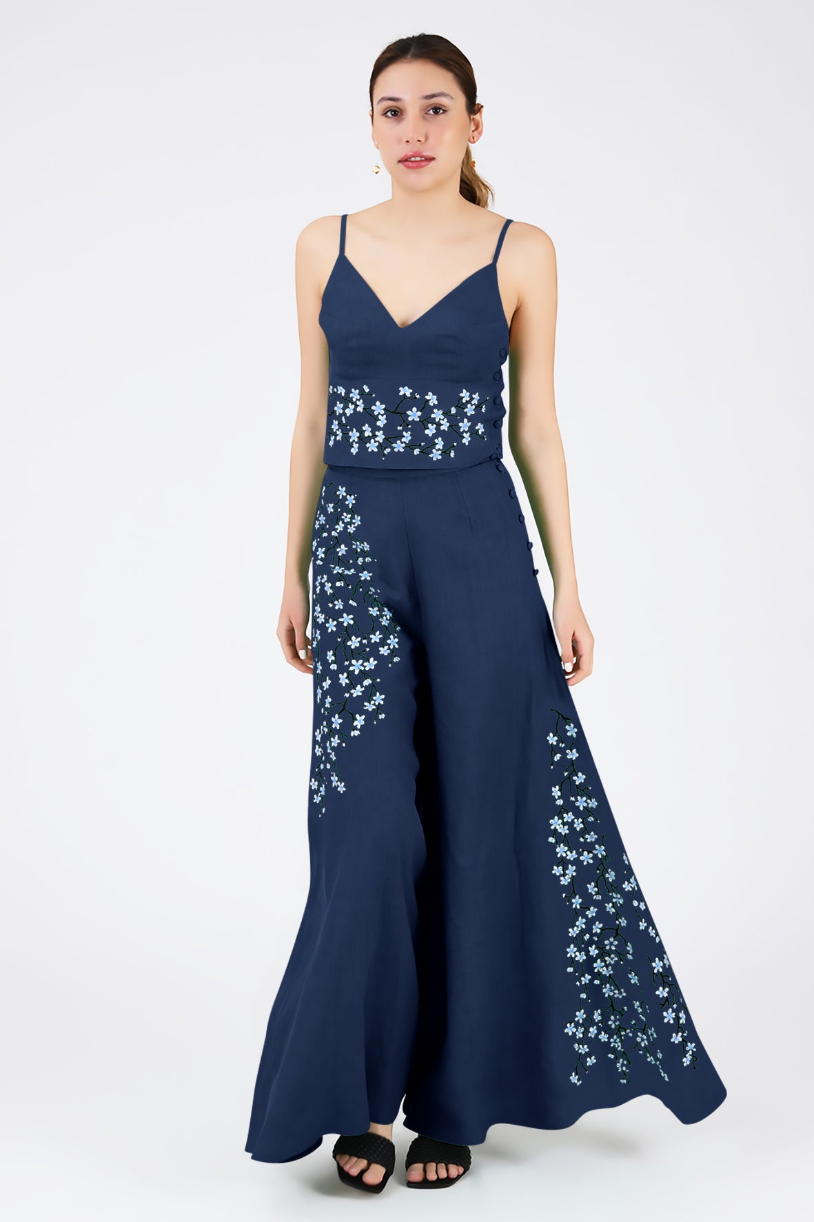 Passion Pant Set In Indigo Blue