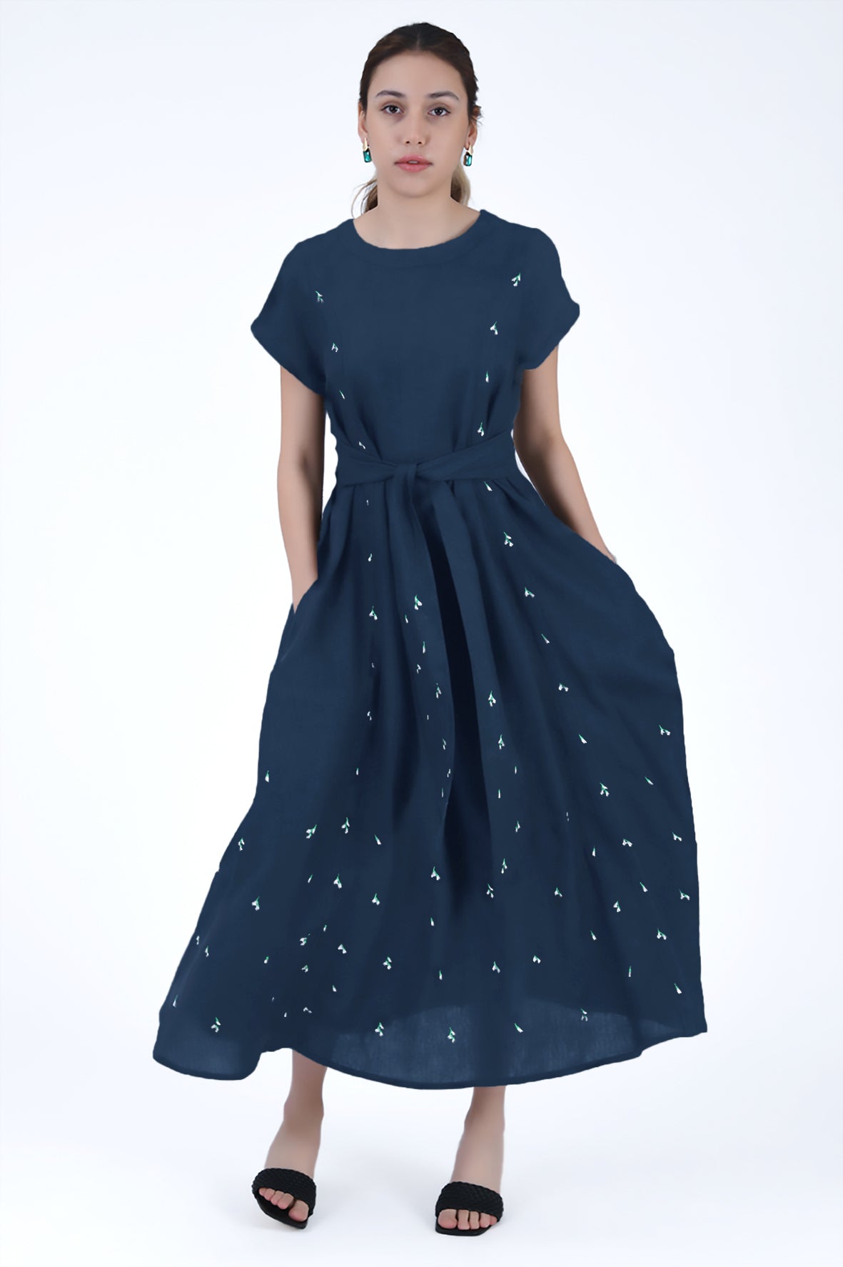Zambak Dress In Indigo Blue