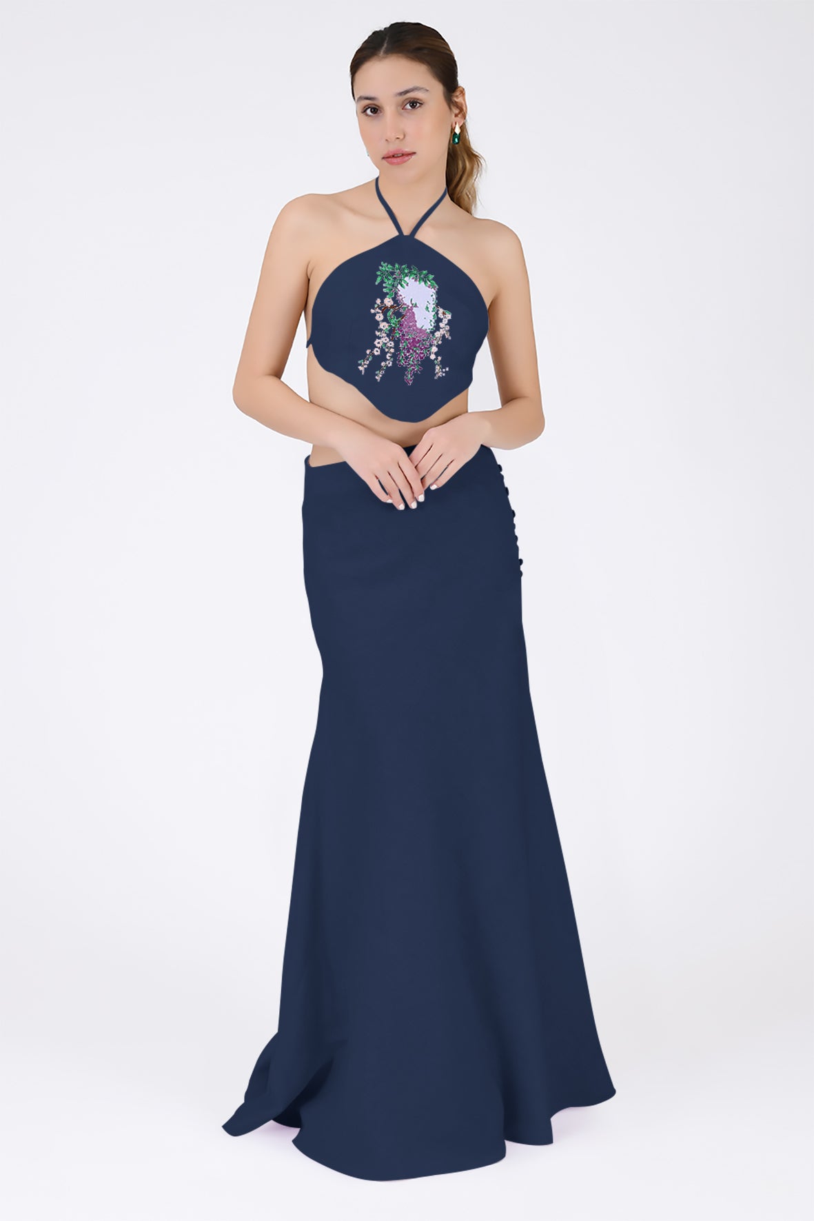 Simbi Sako Skirt Set in Indigo Blue