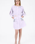 Brodere Skirt Set in Lilac