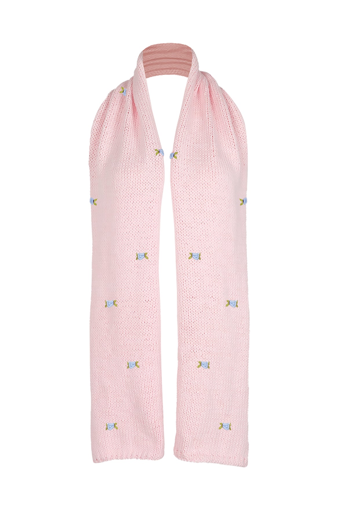 WINTER BLOOM BLUE ROSE Cotton Scarf
