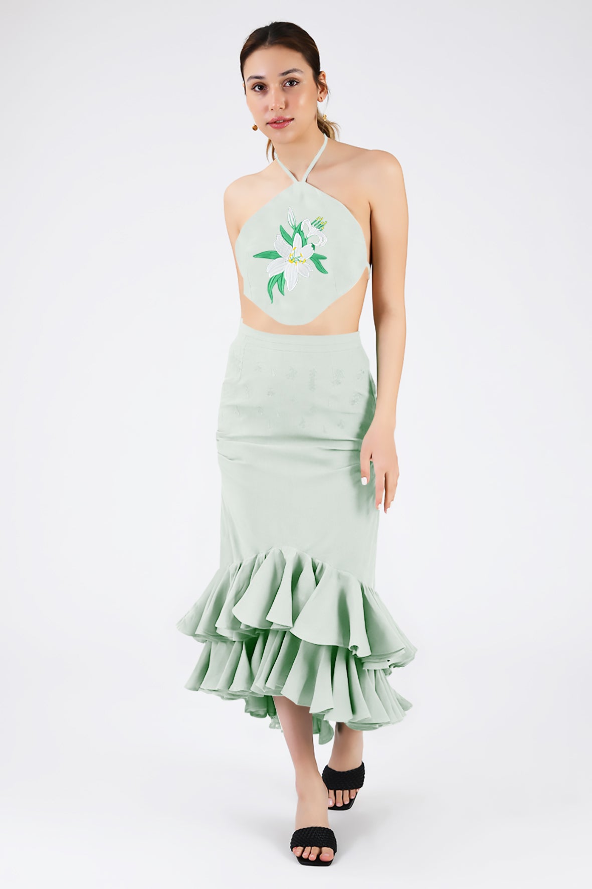Simbi Lili Skirt Set in Mint Green
