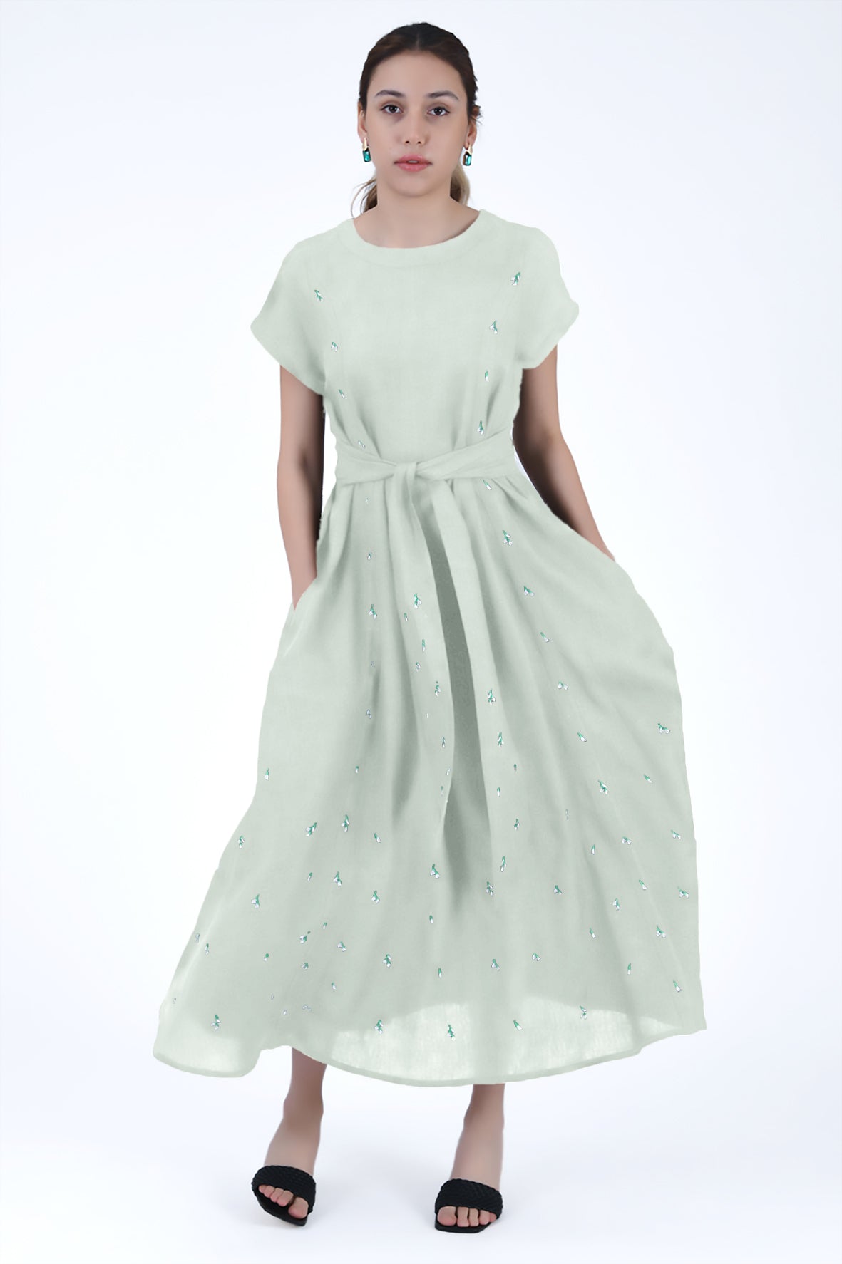 Zambak Dress In Mint Green