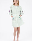 Brodere Skirt Set in Mint Green