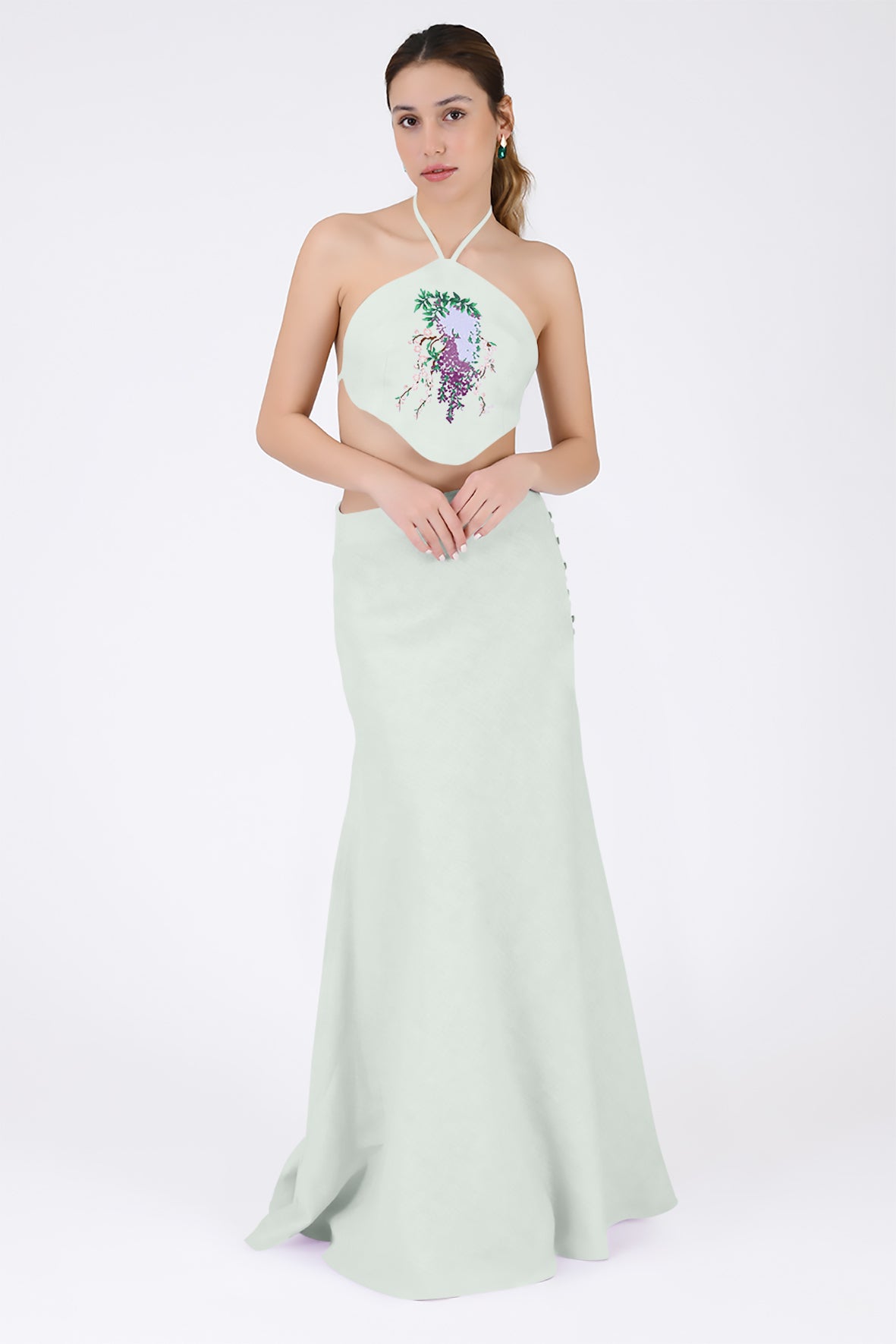 Simbi Sako Skirt Set in Mint Green