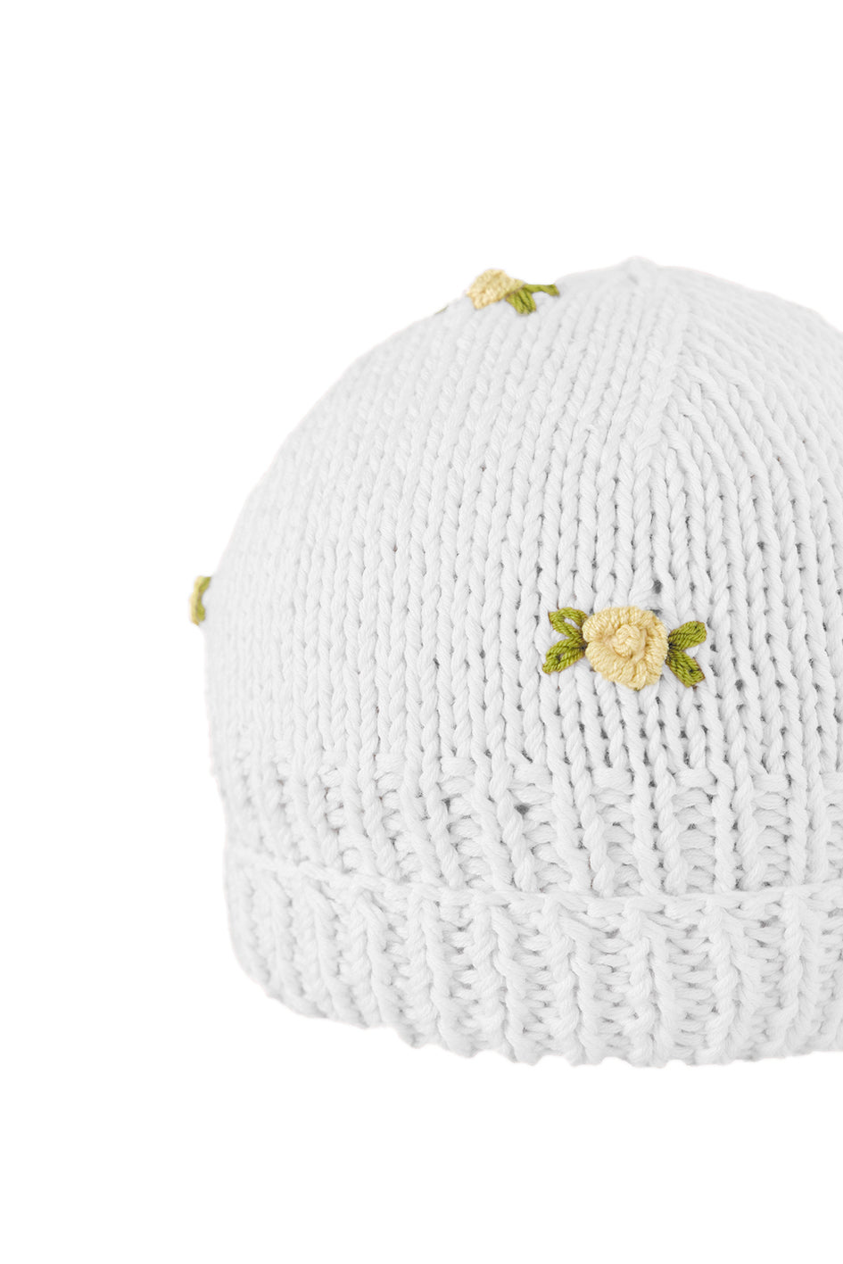 WINTER BLOOM YELLOW ROSE Cotton Beanie Hat