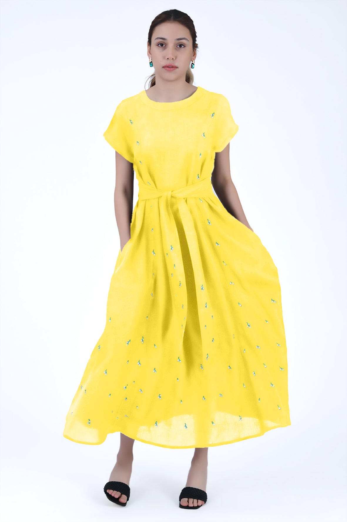 Zambak Dress In Bright Yellow