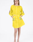 Brodere Skirt Set in Bright Yellow