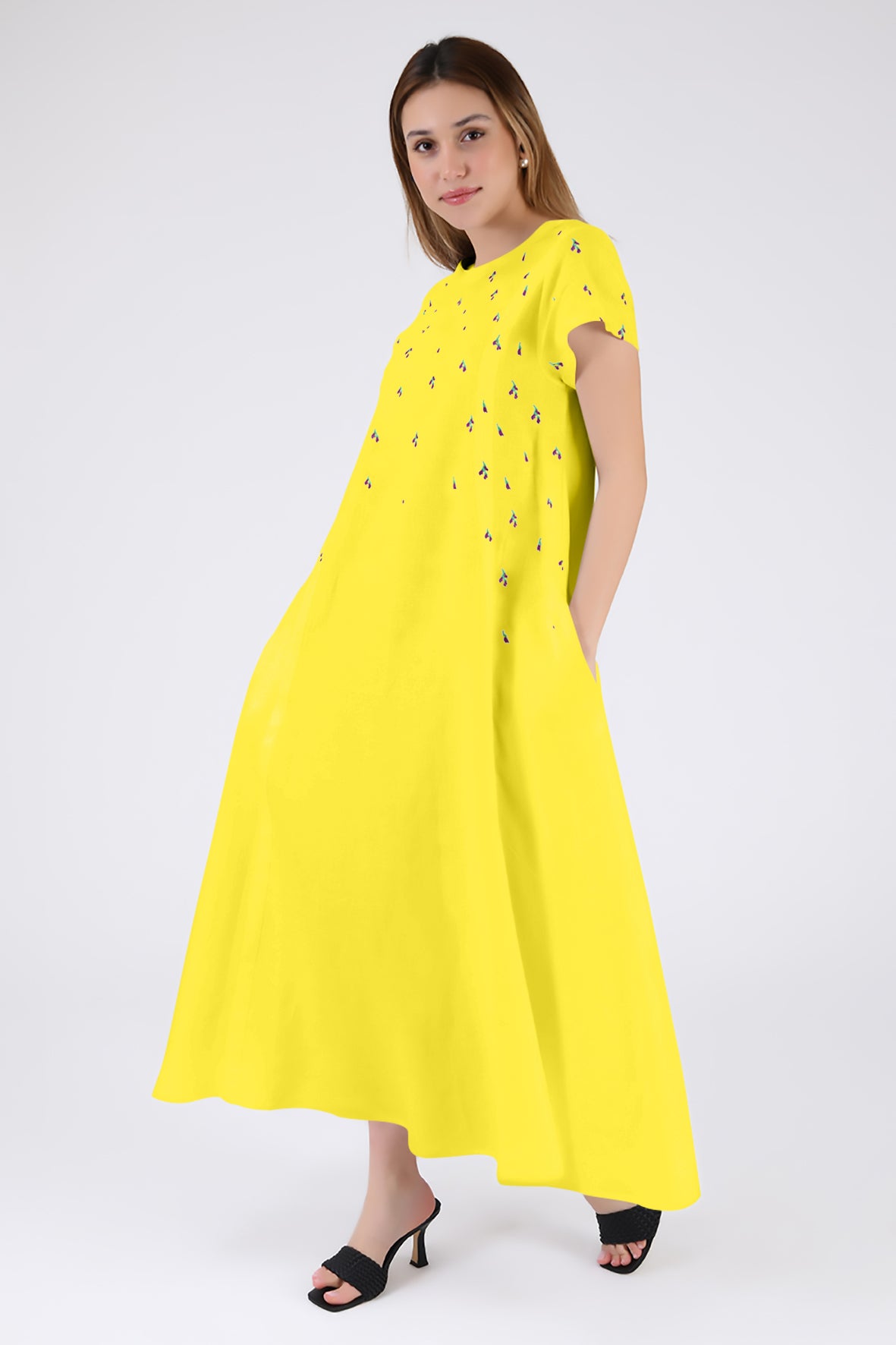 Valencia Dress in Bright Yellow by Fanm Mon