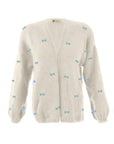 WINTER BLOOM BLUE ROSE Wool Cardigan