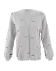 WINTER BLOOM PINK ROSE Wool Cardigan