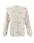 WINTER BLOOM PINK ROSE Wool Cardigan