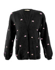 WINTER BLOOM PINK ROSE Wool Cardigan