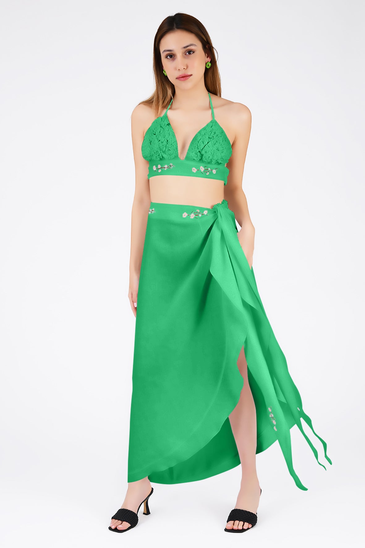 Imen Skirt Set In Kelly Green