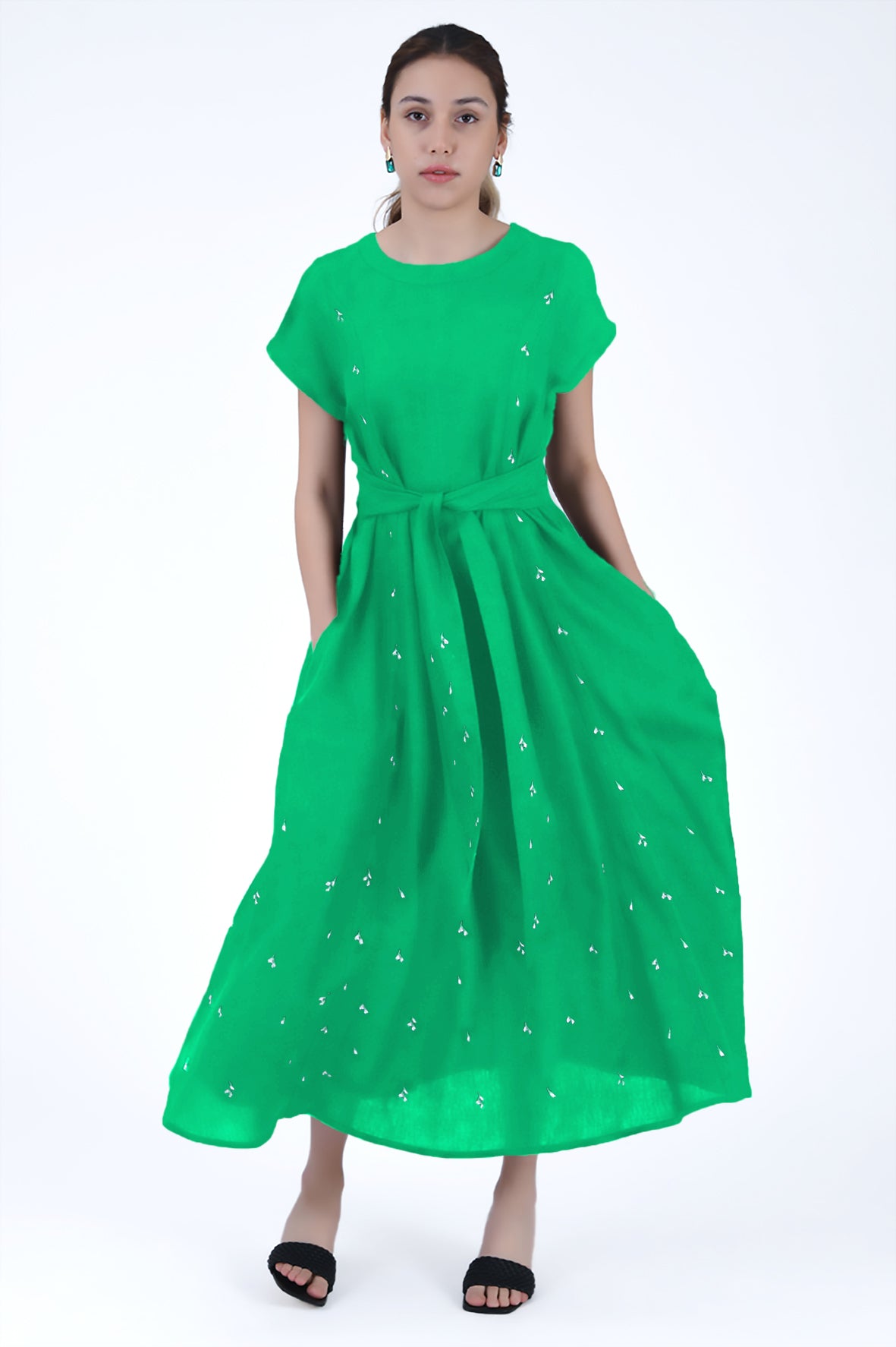 Zambak Dress In Kelly Green