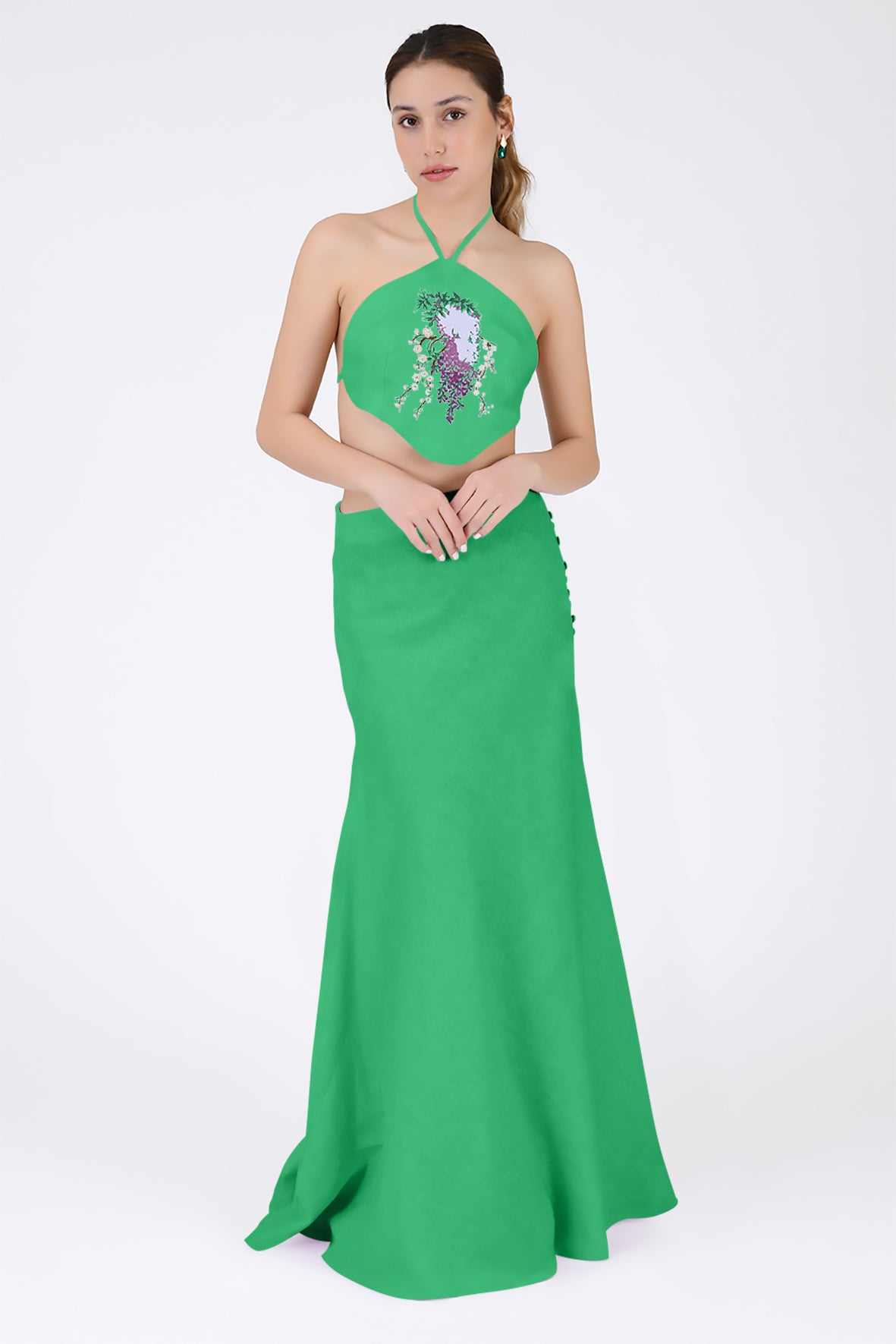 Simbi Sako Skirt Set in Kelly Green