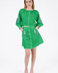 Brodere Skirt Set in Kelly Green