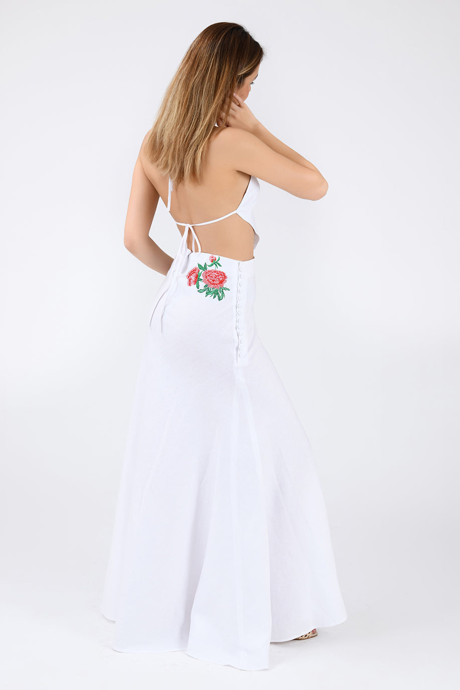 Simbi Rose Skirt Set In White