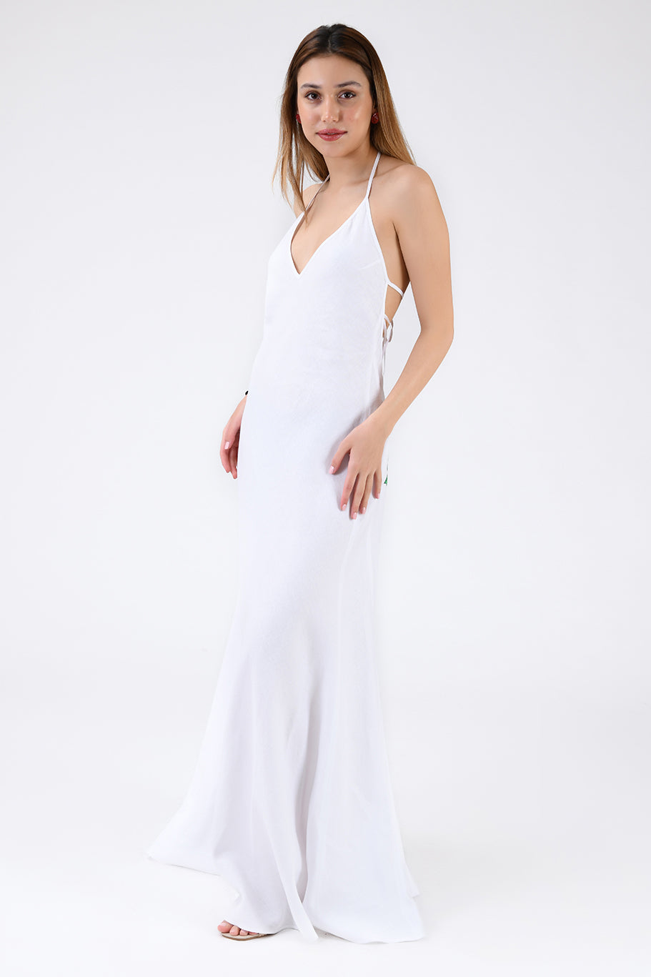 Fanm Mon Saff Maxi Linen Dress M / White