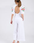 Back View of the Maya Pant Set (showcasing key hole open back).