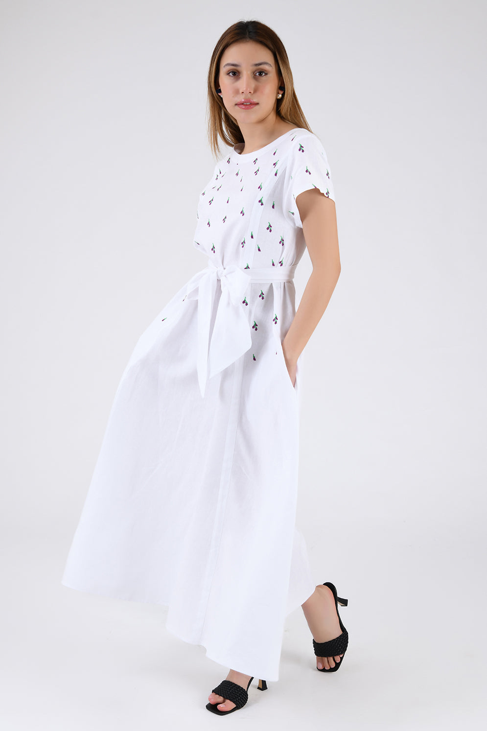 Valenica Dress With Tie Waist Belt (Detachable)