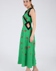 Loa Dress Side VIew in Kelly Green