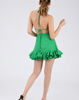 Simbi Thrill Skirt Set Back View with Cropped Halter Ties
