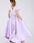 Back View of the Artem Dress showcasing drop v back
