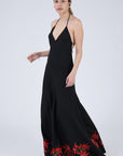 Side View of the Koreli Dress in Black (Wanga Collection)