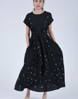 Zambak Dress Front View in Black