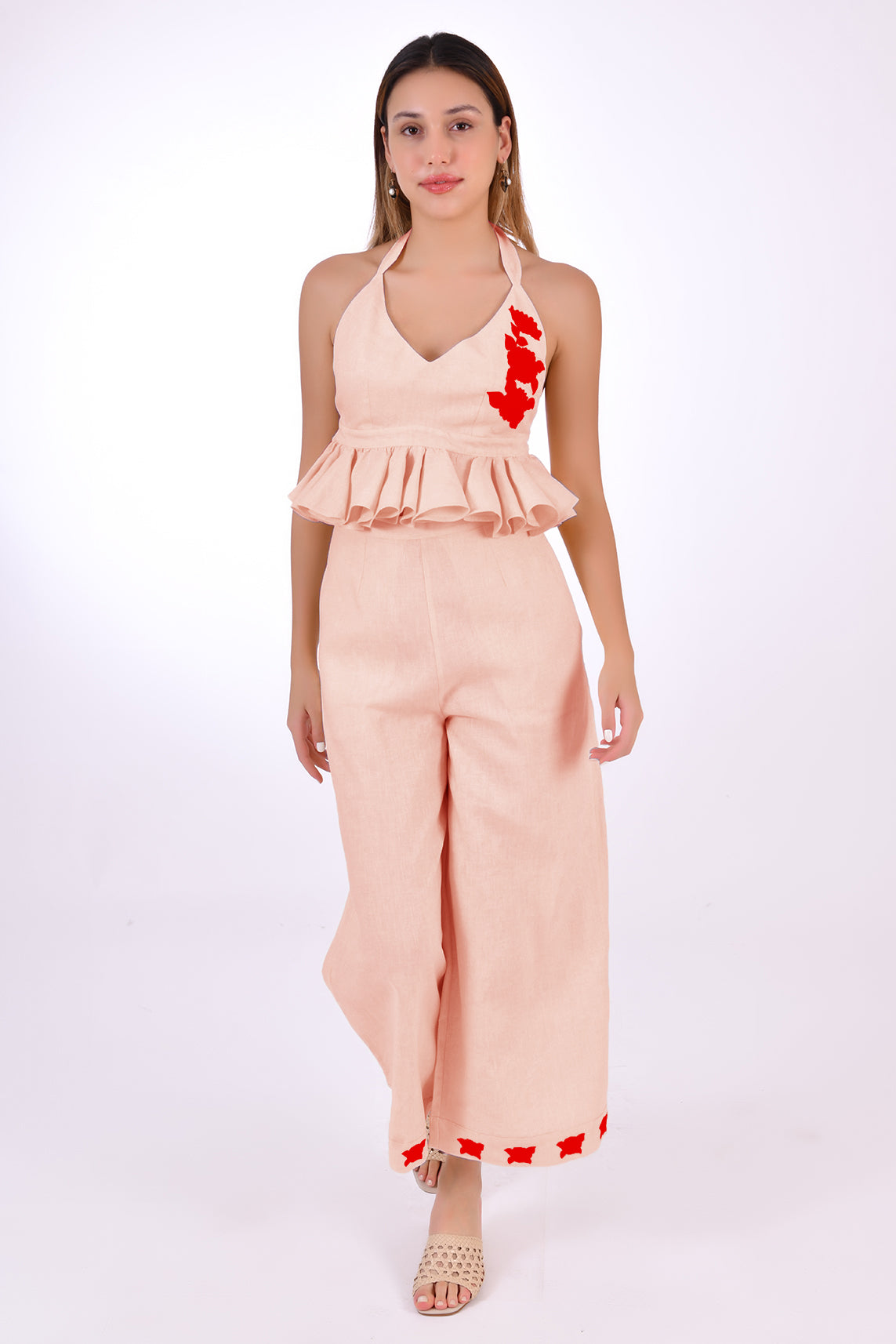 FANM MON HICA PANTS SET IN PEACH (MARASSA COLLECTION)